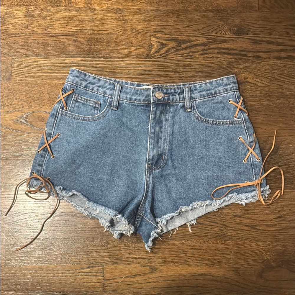 Denim Lace-Up Women Shorts